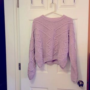 Women’s purple cable sweater